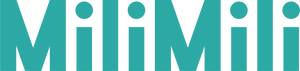 MiliMili Logo in teal blue. 