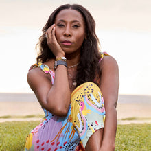 Load image into Gallery viewer, milimili pronoun modern rainbow sleep and play romper in retro rainbow print