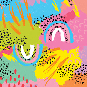 MiliMili Modern Rainbow Art Print, shown unframed, designed in collaboration with Pronoun by Jesse Tyler Ferguson