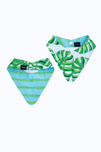 Load image into Gallery viewer, reversible monstera palm print dog bandana