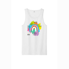 Load image into Gallery viewer, presale unisex adult tank with modern rainbow design by milimili for pronoun by jesse tyler ferguson