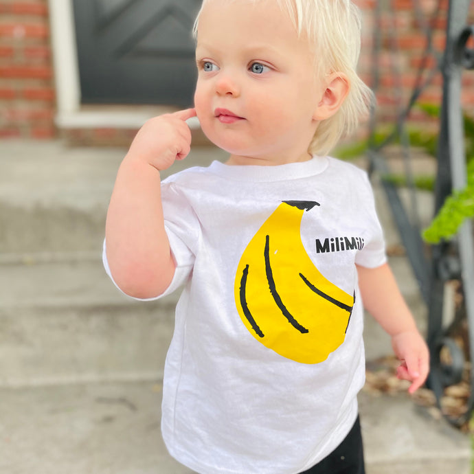Toddler in MiliMili Banana Tee