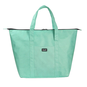 the largest zipper closed beach tote from Trash bags on MiliMili in minty sea glass