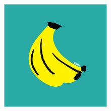 Load image into Gallery viewer, MiliMili Teal Banana Print, unframed art for nursery decor