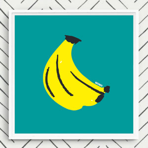 MiliMili Teal Banana Print, unframed art for nursery decor