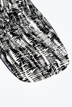 Load image into Gallery viewer, Close up shot of Kilauea (modern abstract black and white) print bassinet sheet, Best bassinet sheet, bamboo bassinet sheet