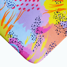 Load image into Gallery viewer, MiliMili Travel Crib Sheet in Modern Rainbow print designed in collaboration with Pronoun by Jesse Tyler Ferguson