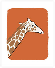 Load image into Gallery viewer, Giraffe orange art print - nursery art -  milimili 