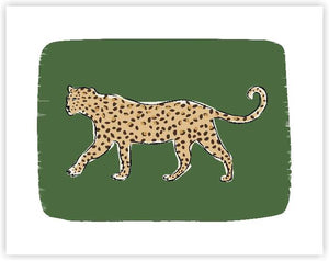 Green Leopard art print - nursery art -  milimili 