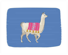 Load image into Gallery viewer, blue llama art print - milimili nursery art