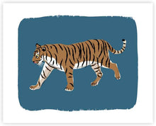 Load image into Gallery viewer, Blue Tiger art print - nursery art -  milimili 